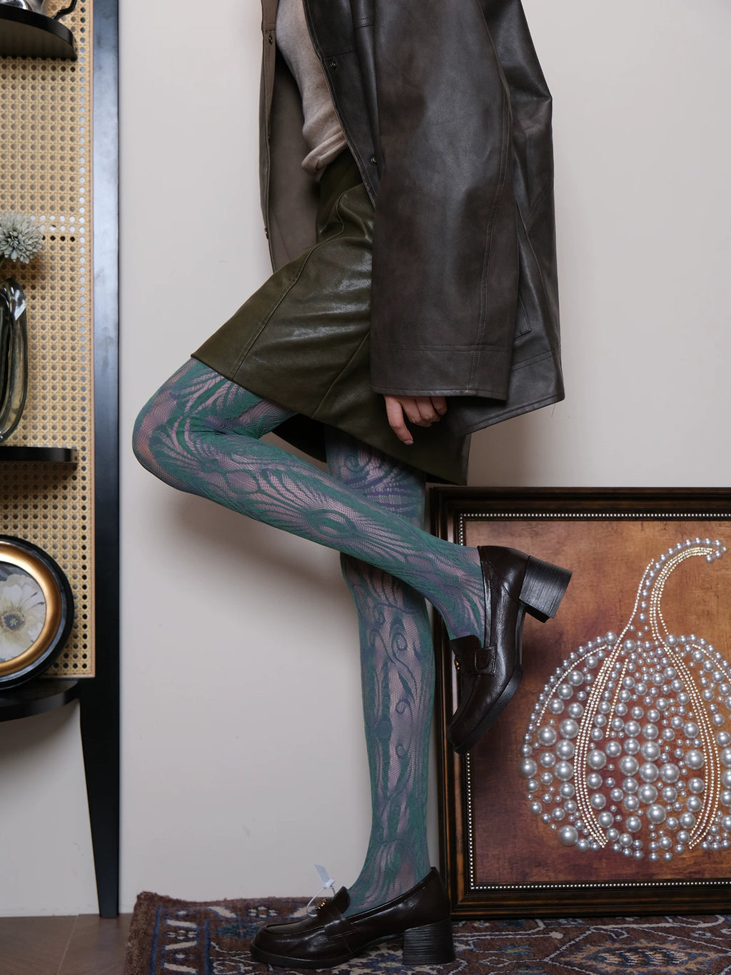Green & Purple Reversible Tights
