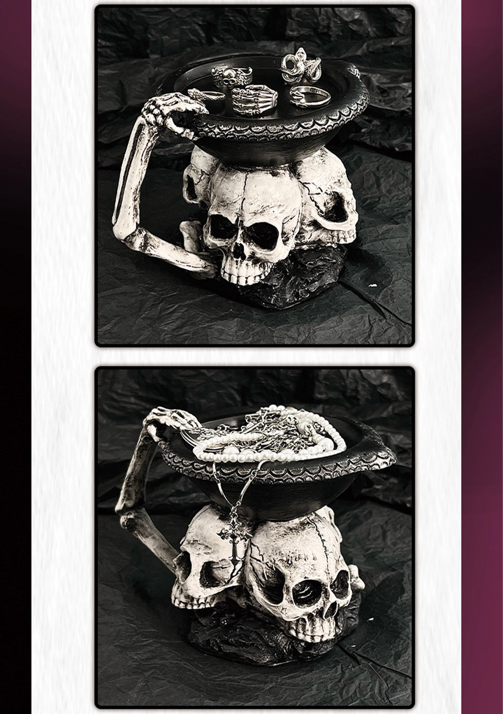 Three-Headed Skull Candle Holder