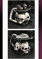 Three-Headed Skull Candle Holder
