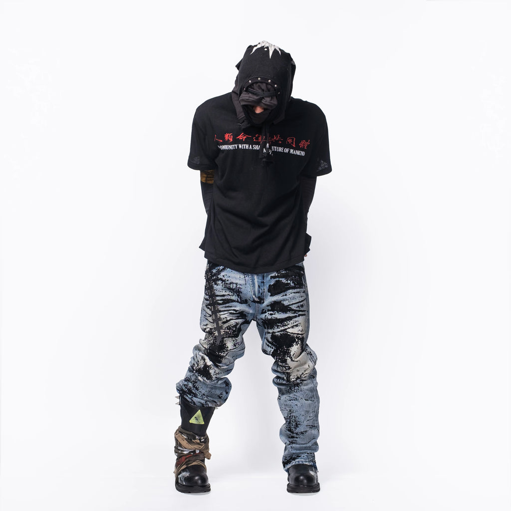FVVO Flocked Slant Fly Jeans
