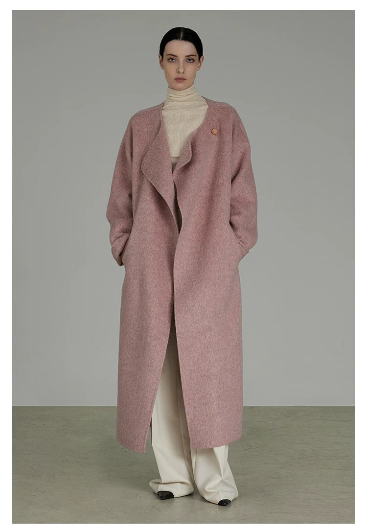 Pink Double-Faced Wool Coat