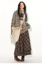 Snake Print Lamb Wool Embroidered Bag