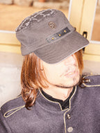 Coin-Emblem Distressed Military Cap