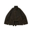 Raglan Sleeve Detachable Panel Cotton Denim Cropped Brown Trench Jacket
