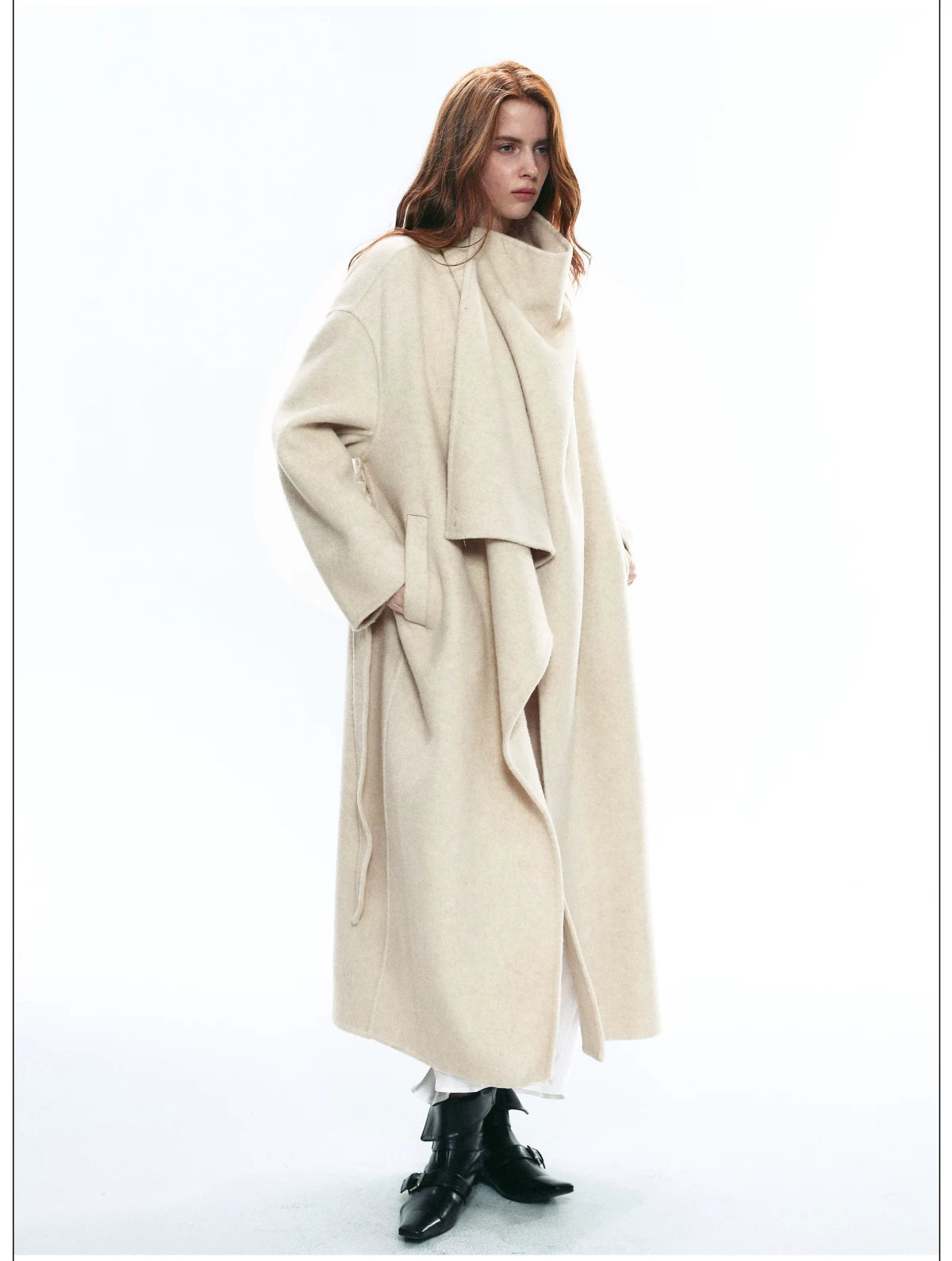 Premium Winter Stand-Collar Long Wool Coat