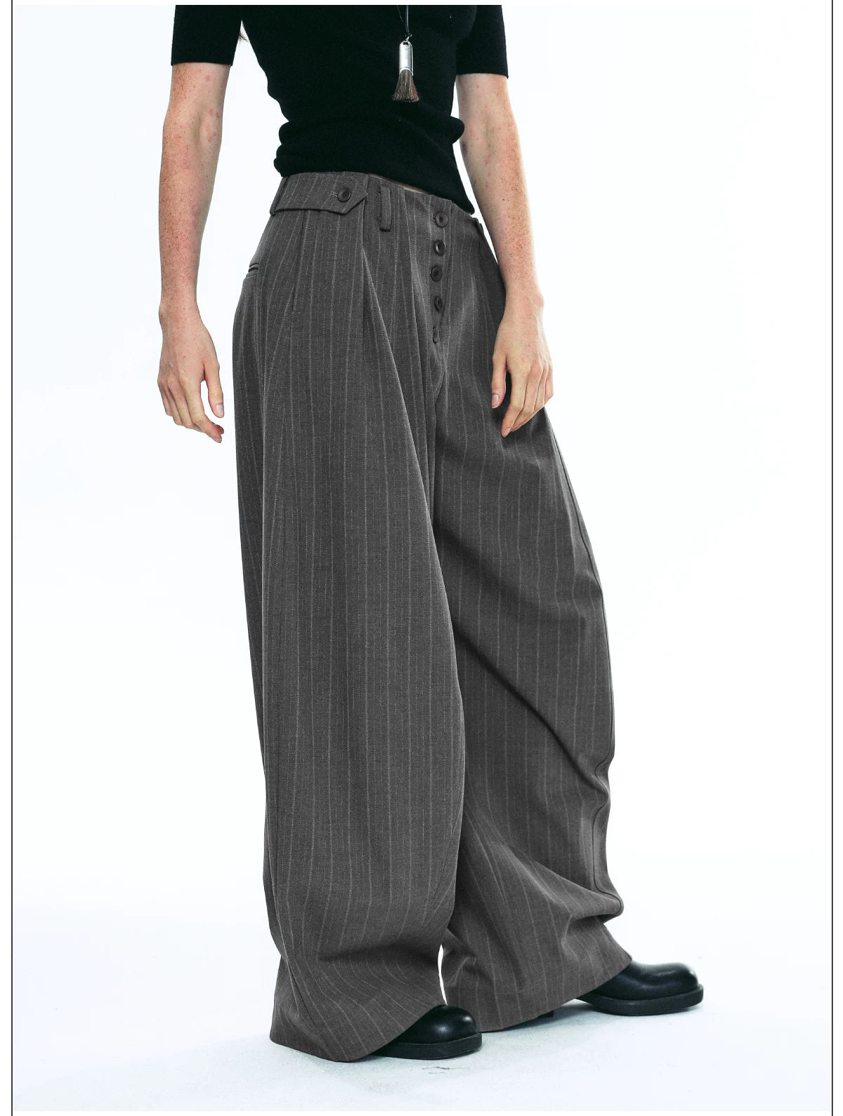 Women’s Striped Loose Wide-Leg Casual Kendo Pants Secondary image