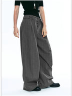 Women’s Striped Loose Wide-Leg Casual Kendo Pants