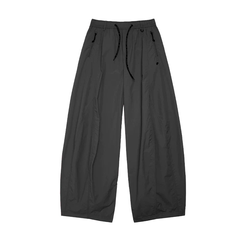 Loose Structured Panel Balloon Casual Pants