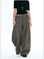 Women’s Striped Loose Wide-Leg Casual Kendo Pants