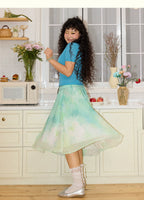 Pearl Waist Chain Gradient Print Skirt