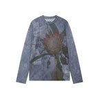 Floral Print Drop Shoulder Mesh Long Sleeve Jacket