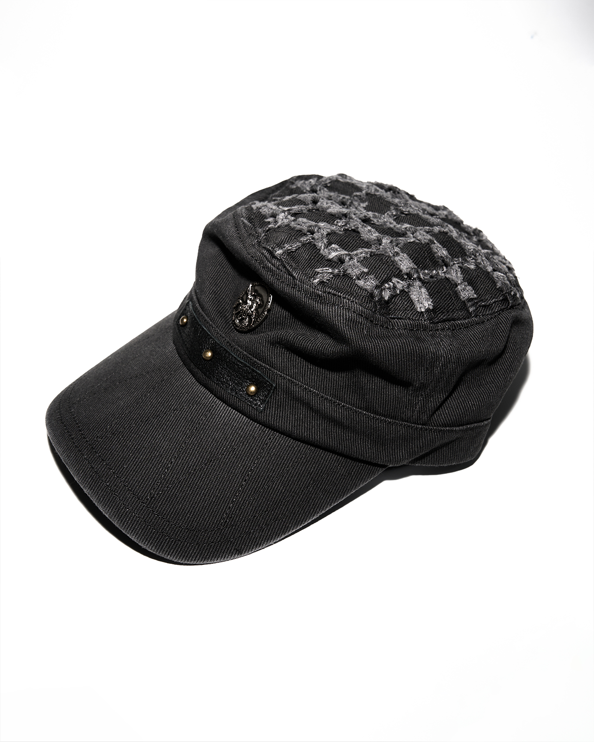 Coin-Emblem Distressed Military Cap