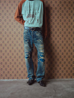 Selveged Distressed Denim