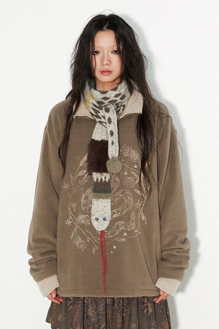 Cute Serpentine Snake Pattern Vintage Scarf – Versatile & Playful Accessory Secondary image