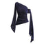 French-Inspired Acetate One-Shoulder Tie Detail Sleeveless Top