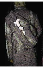 Handmade Mossy Textured Fringe Long Loose Coat