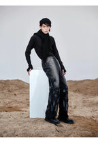 Heavyweight Washed Straight-Leg Jeans with Floral Appliqué