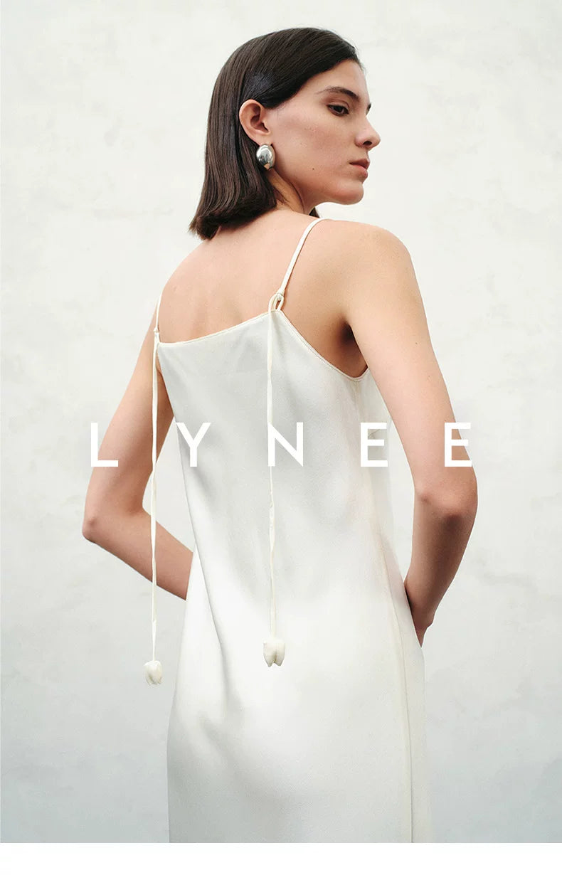 Silky Acetate Satin Slip Dress-Dress Length (Extended)