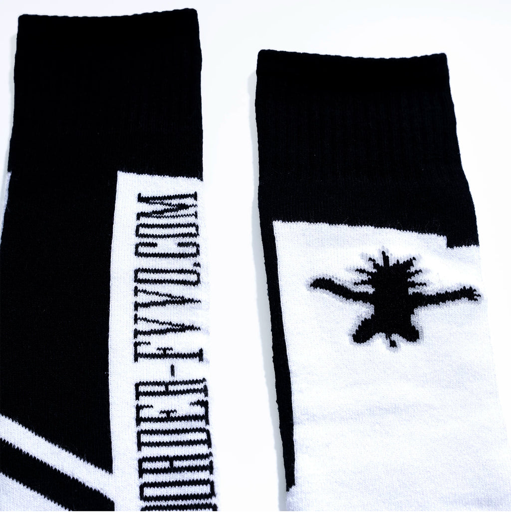 “FVVO.COM” Jacquard Knee-High Socks