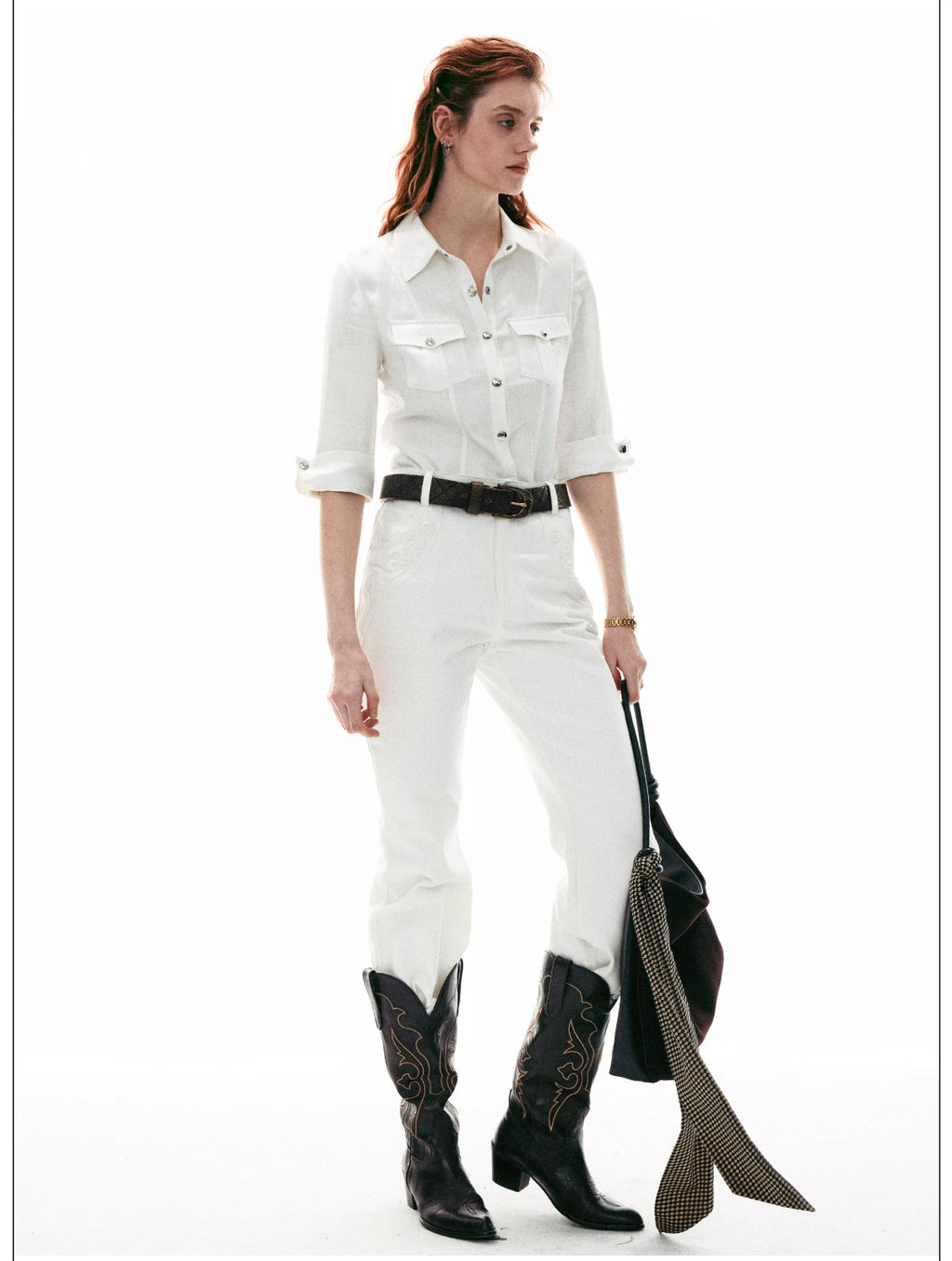 Italian Vintage Slim-Fit Waist-Cinching Safari Shirt