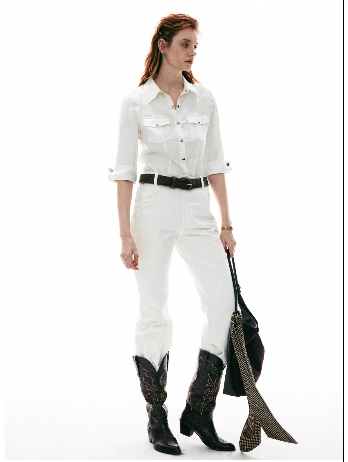 Italian Vintage Slim-Fit Waist-Cinching Safari Shirt