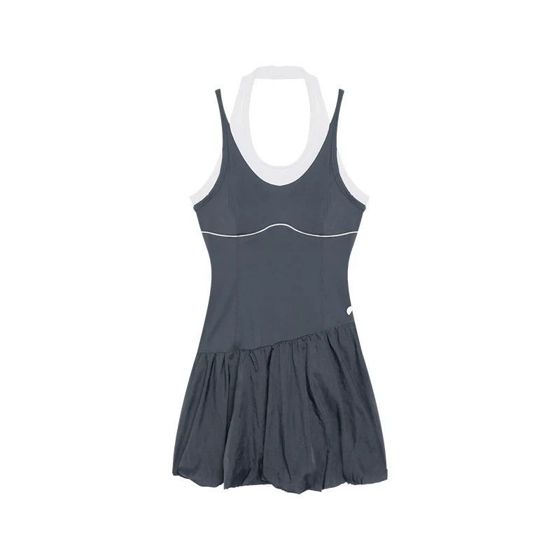 Loose Casual Color-Block Dress and Leggings Set