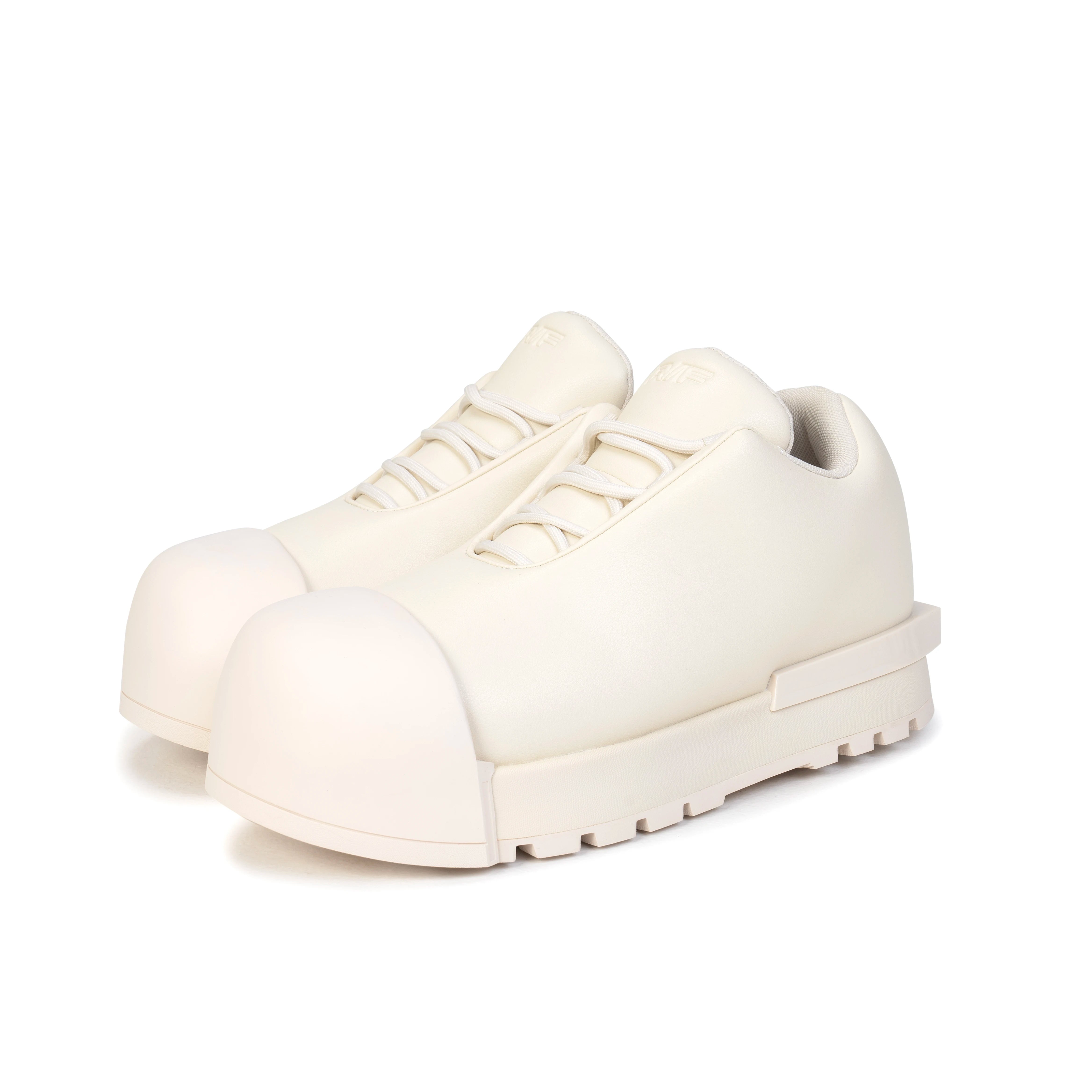 R/F White Architectural Round-Toe Platform Boots Main image