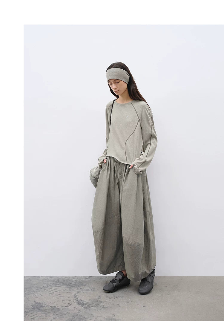 Loose Casual Asymmetrical Cropped T-Shirt