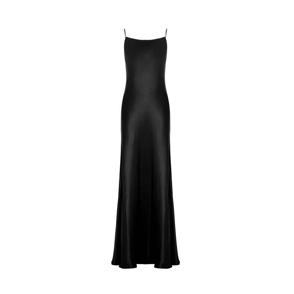 Silky Acetate Satin Slip Dress-Dress Length (Extended)