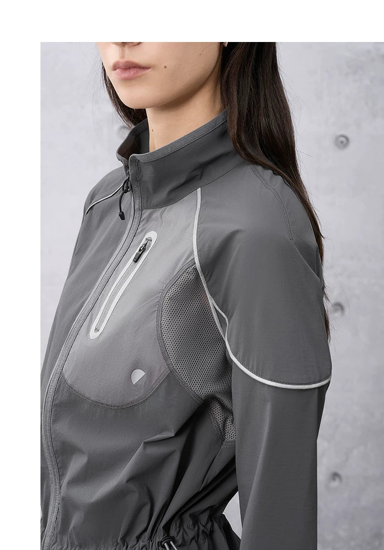 Summer Loose Mesh Stand Collar Lightweight Sun Protection Jacket