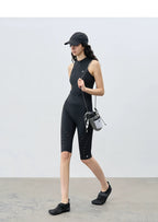 Summer Slim-Fit Hooded Mesh Panel Vest with Mini Stand Collar