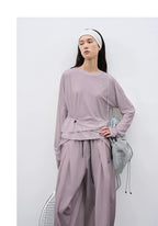 Loose Casual Asymmetrical Ruched T-Shirt