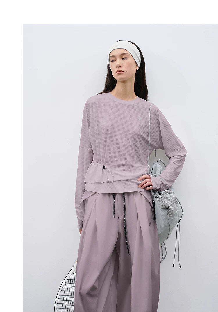 Loose Casual Asymmetrical Ruched T-Shirt