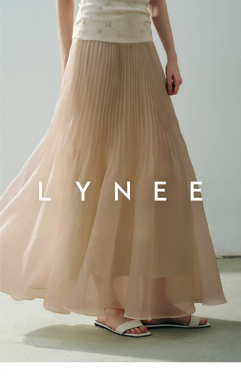 Pleated Mermaid Hem Midi Skirt