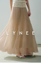 Pleated Mermaid Hem Midi Skirt