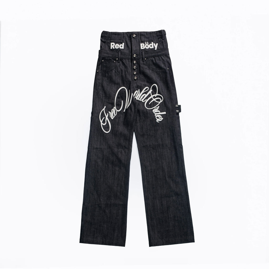 FVVO PunkFreeGuys Patch & Stud Pants