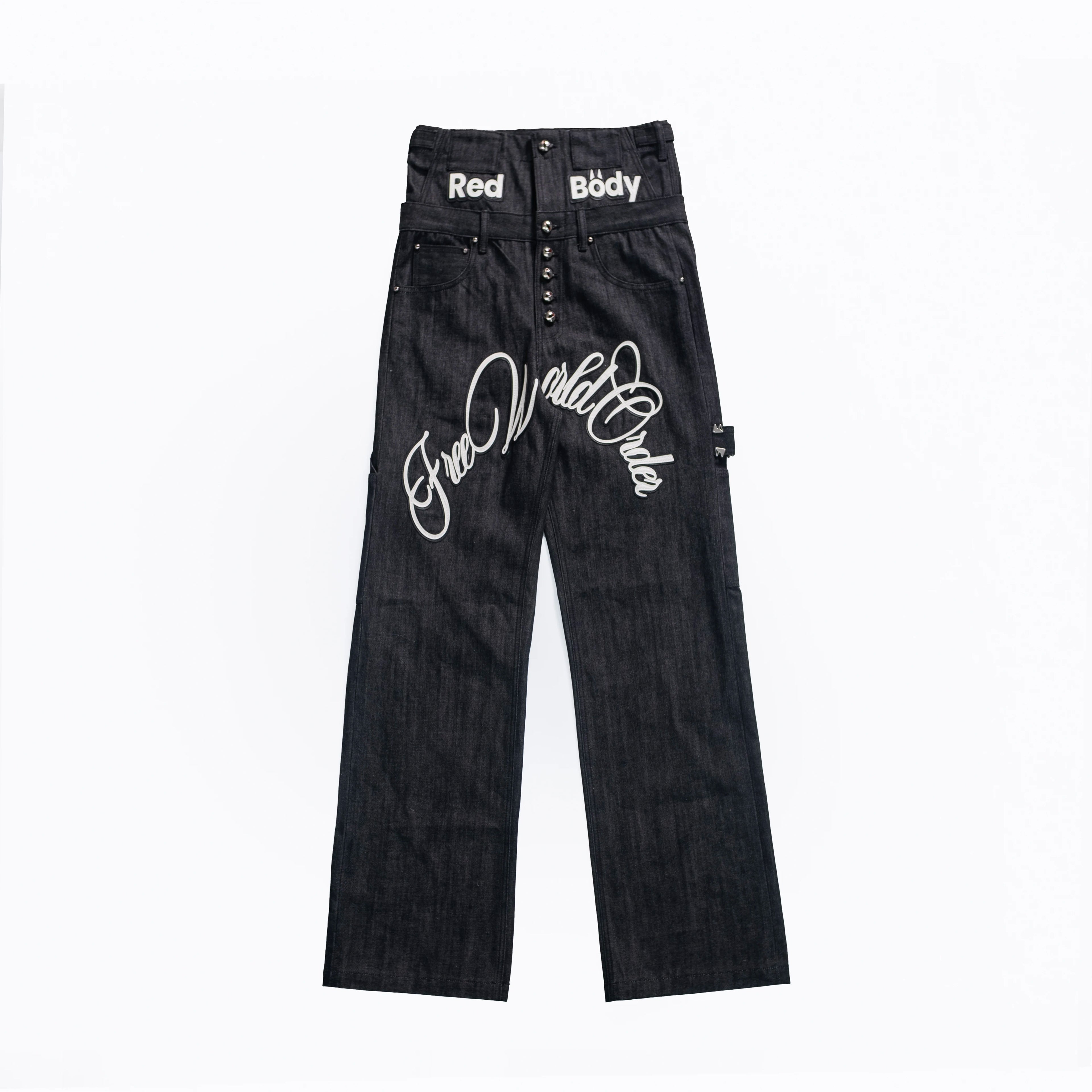 FVVO PunkFreeGuys Patch & Stud Pants