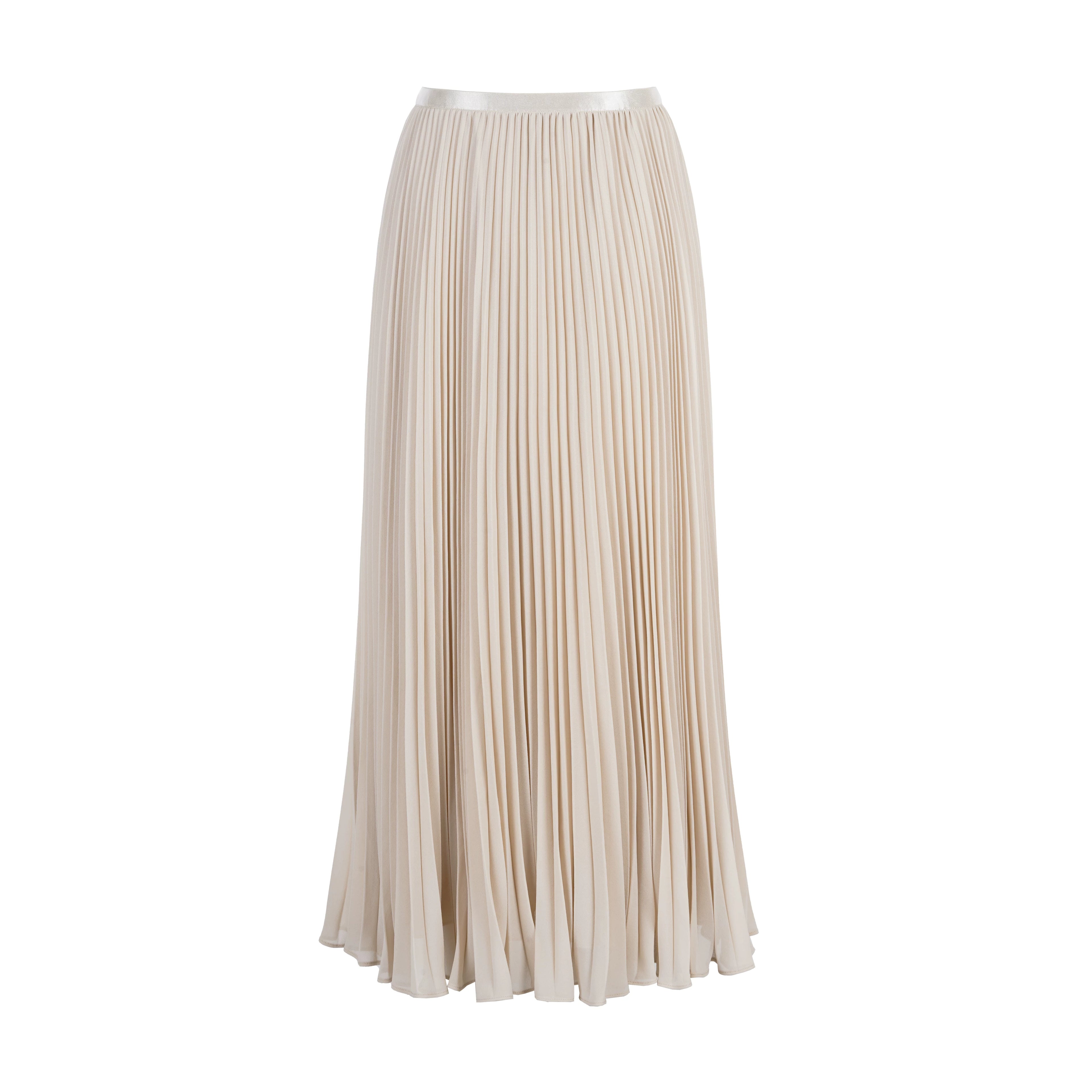Elegant Chiffon Pleated A-Line Maxi Skirt