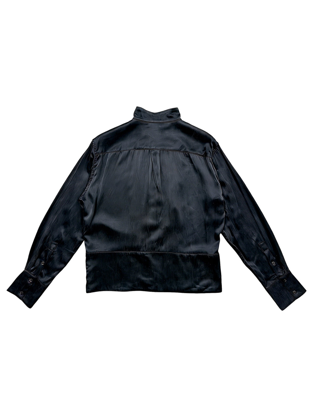 Stand-Collar Cupro Button-Down Shirt