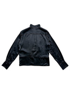 Stand-Collar Cupro Button-Down Shirt