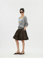 Deep V-Neck 100% Merino Wool Lightweight Cardigan