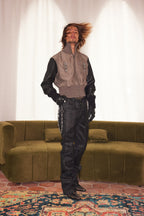 Leather-Sleeve Utility Jacket