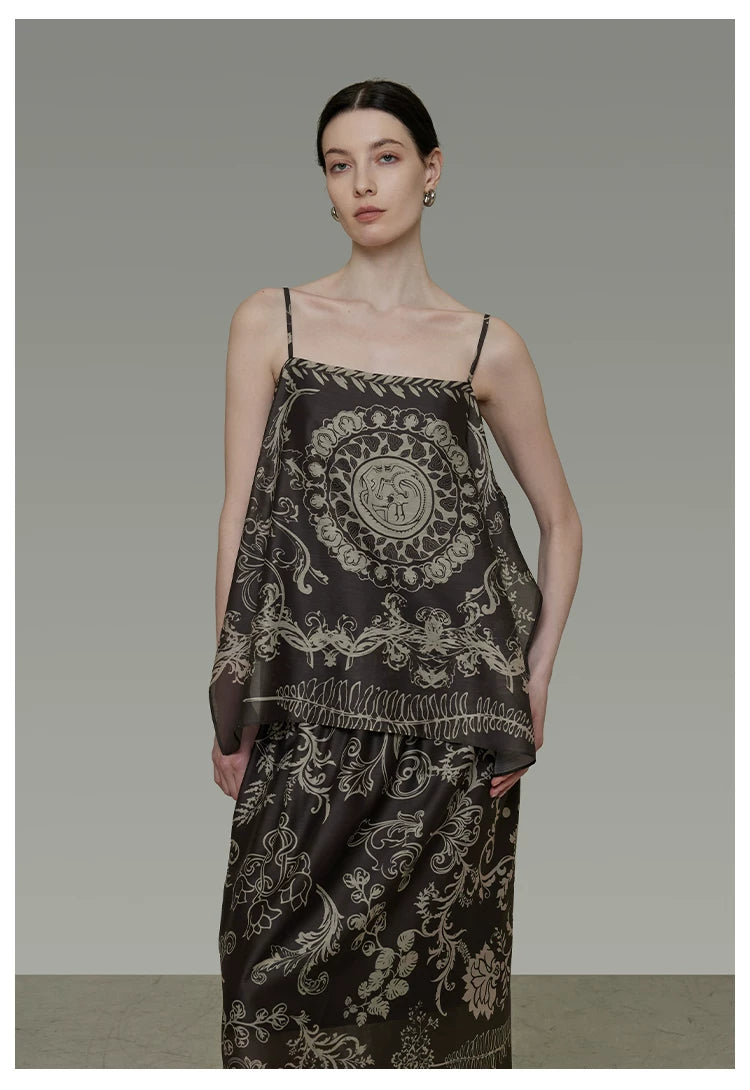 Boho Ethnic Print Vacation Cami Top
