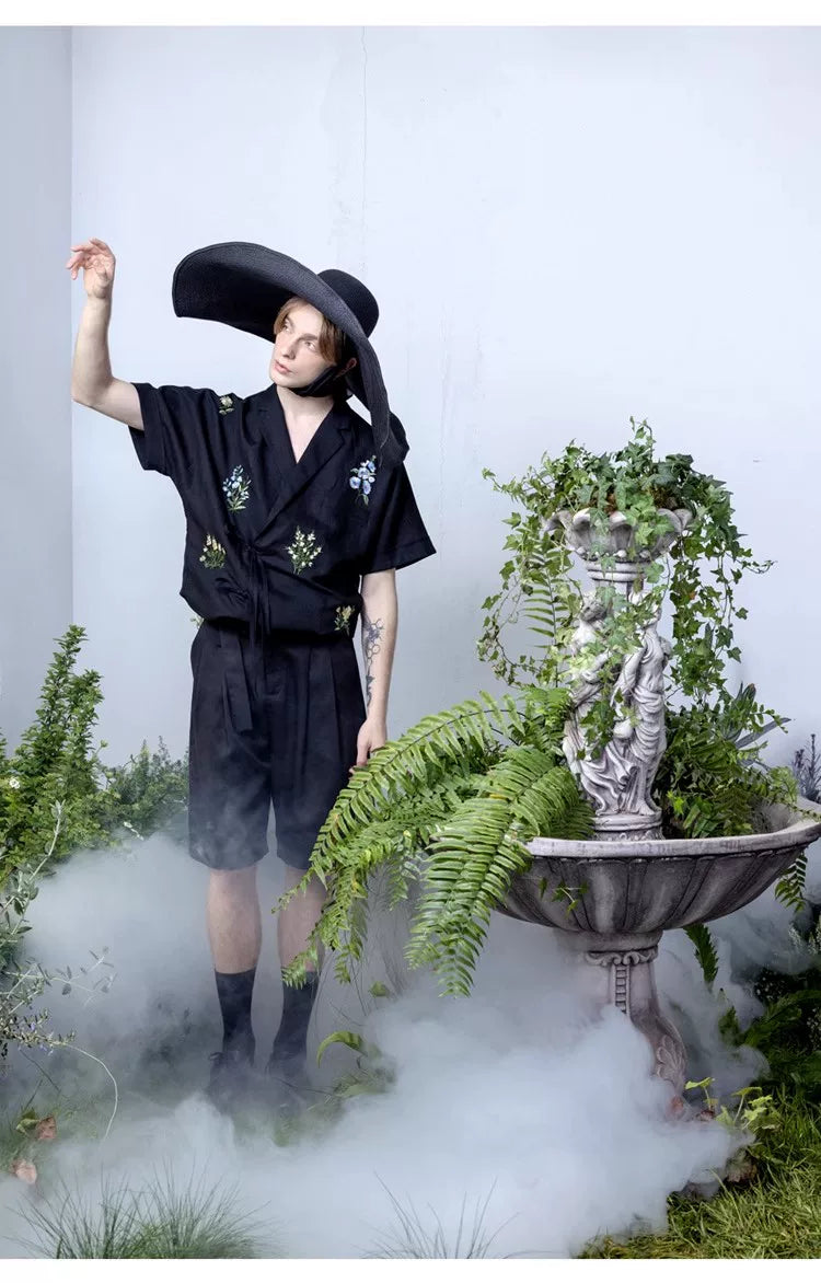 Botanical Embroidered Oversized Shirt