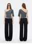 Asymmetric One-Shoulder Ruched Fitted Top