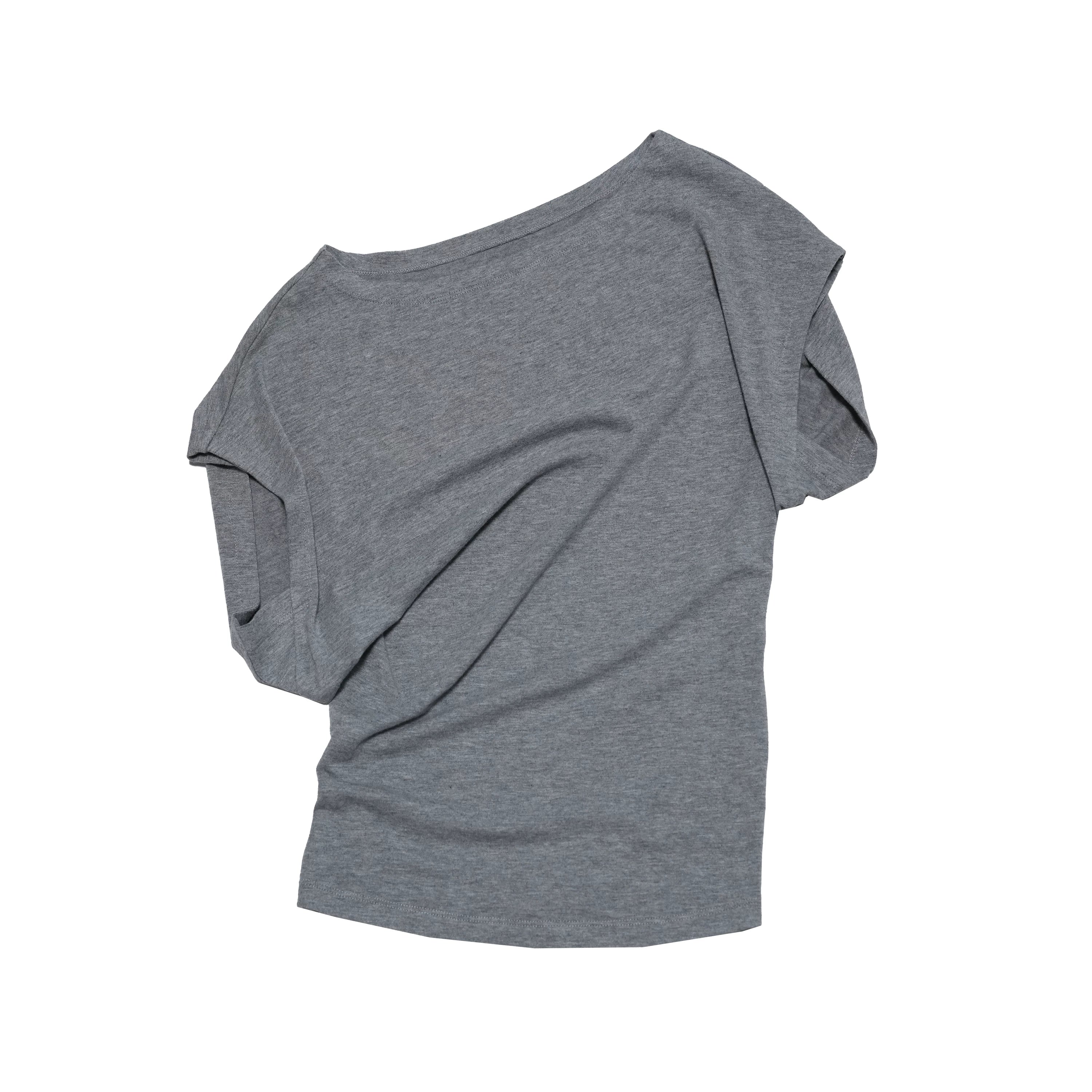 Classic Loose-Fit Asymmetric Shoulder Tee in Four Colors Main image