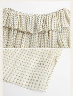 White Paisley Ruffle Collar Blouse