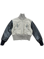 Leather-Sleeve Utility Jacket