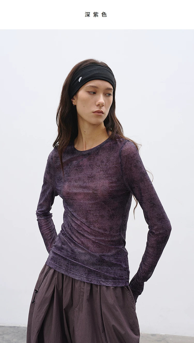 Round Neck Loose Vintage Geometric Print T-Shirt