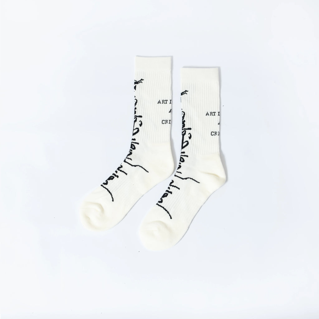 FVVO “ART IS NOT A CRIME” Jacquard Knee-High Socks